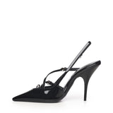 Slingback in vernice con fibbie 5I013E 069F0002 MIU MIU 
