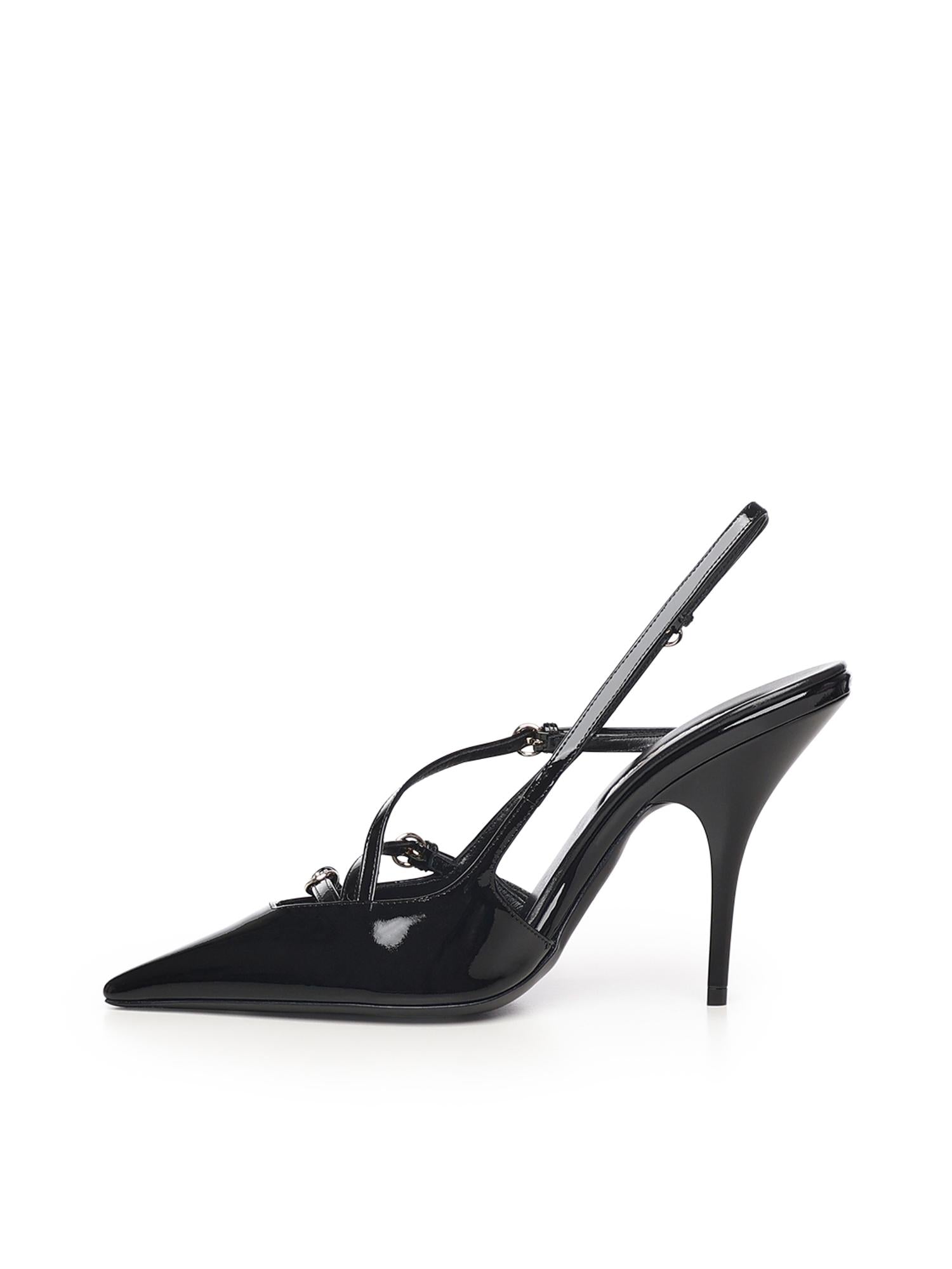 Slingback in vernice con fibbie 5I013E 069F0002 MIU MIU 