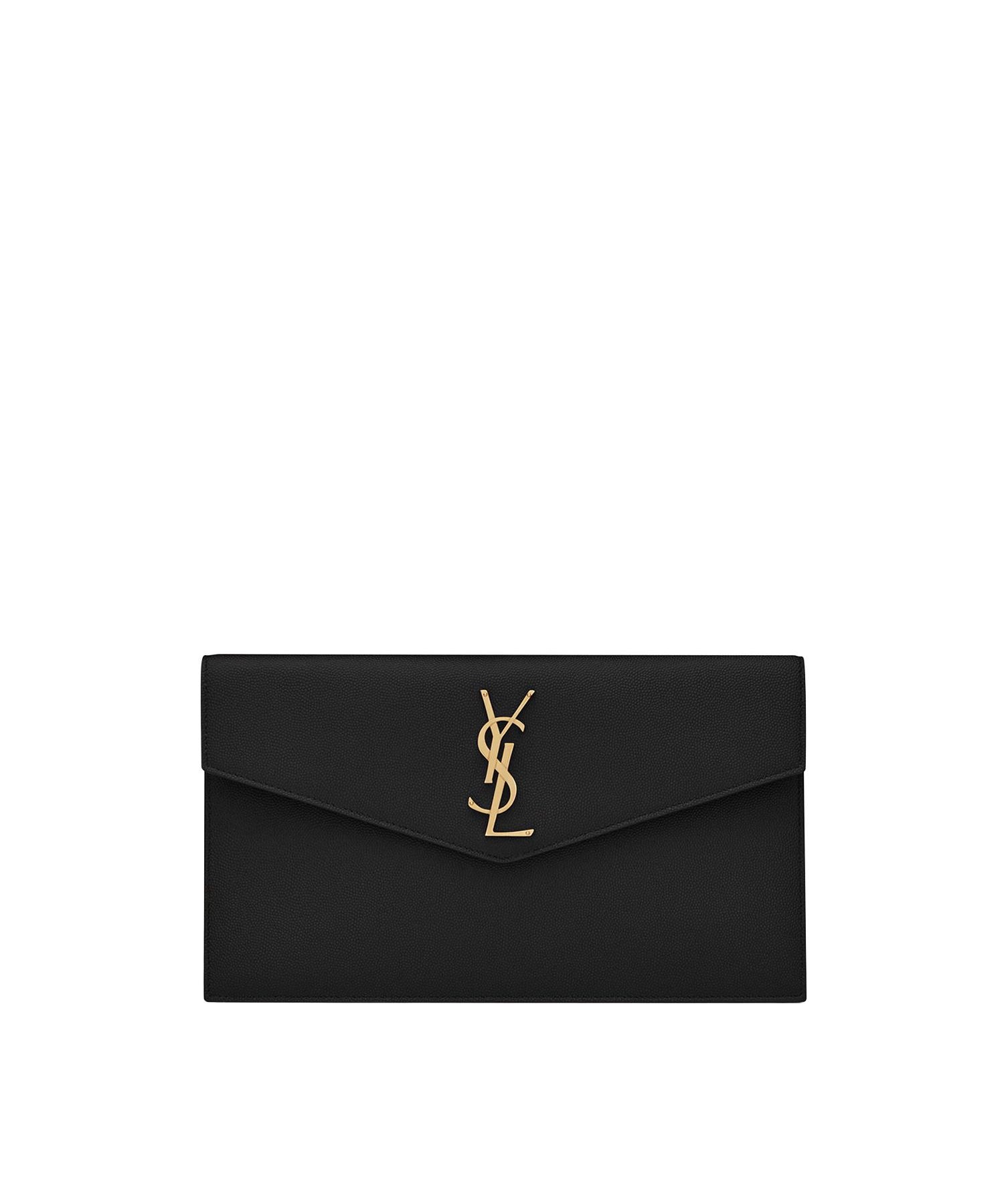 Pochette Uptown in pelle goffrata grain de poudre 565739 1GF0J1000 SAINT LAURENT 