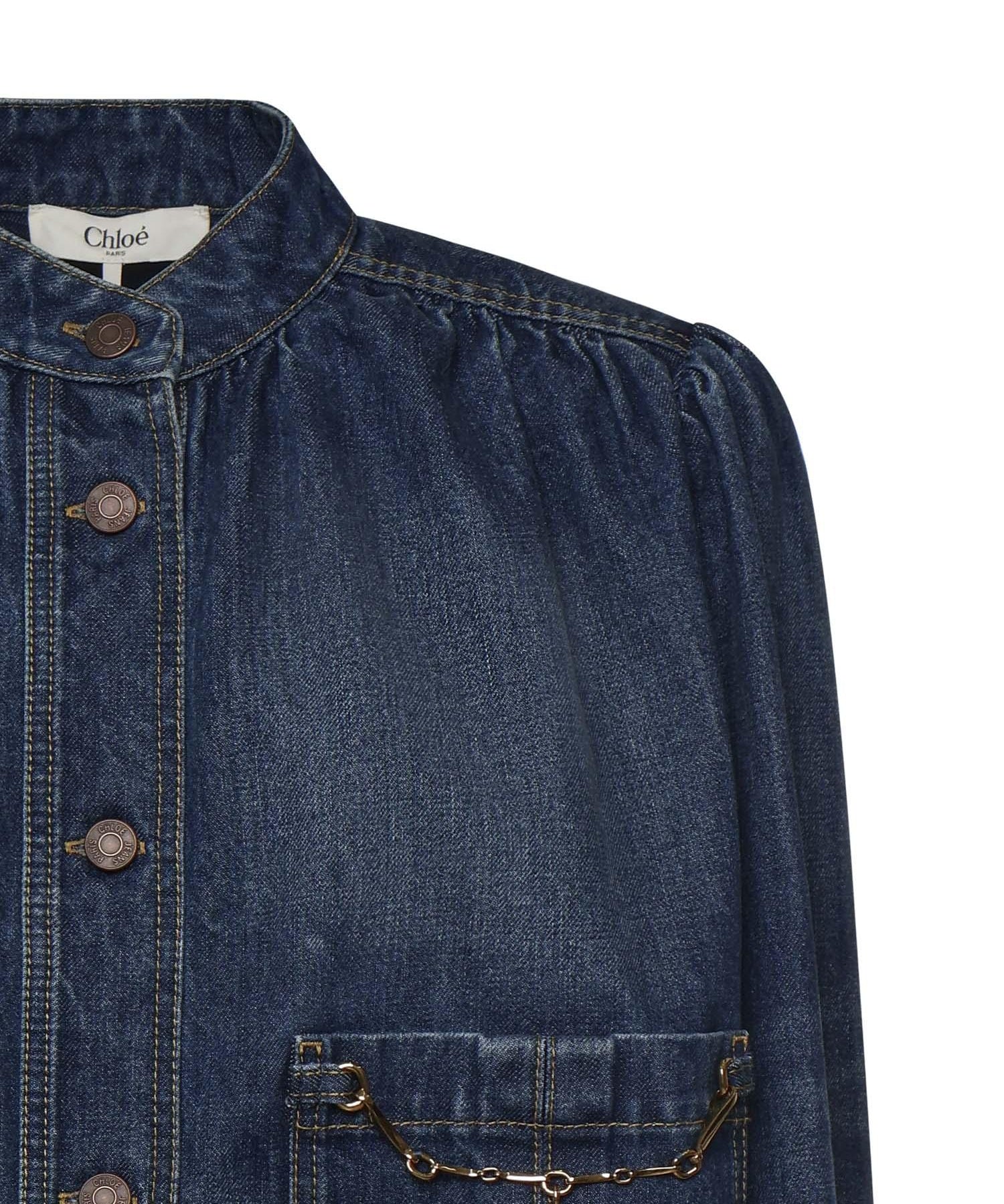 Giacca arricciata in denim CH26SDV09258 4A1 CHLOÉ 