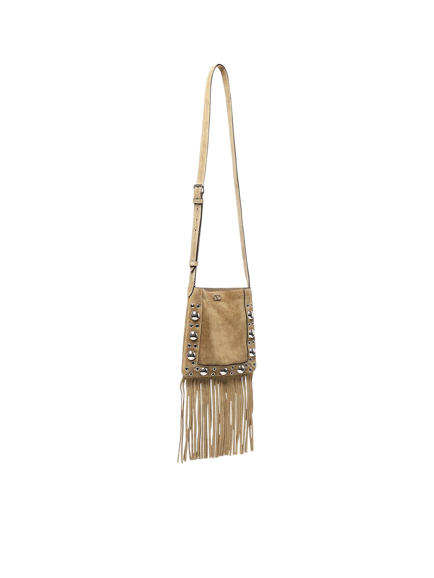 Borsa Nellcôte VLogo in suede con borchie 7Y2B0R34 JETRDX VALENTINO GARAVANI 