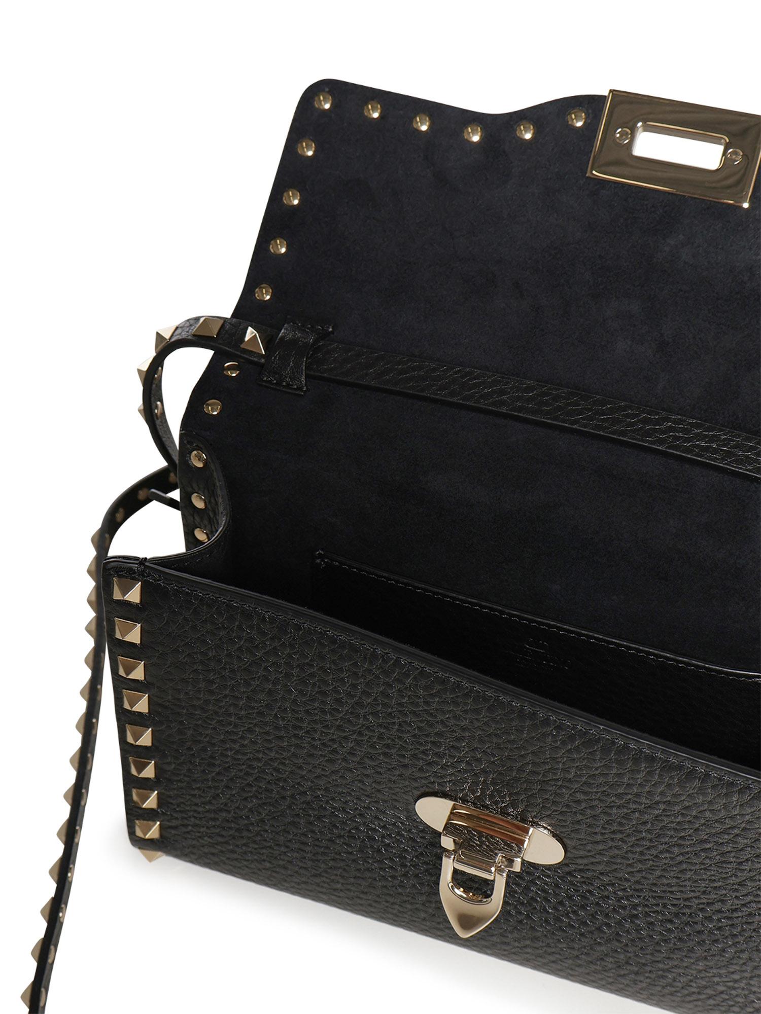 Borsa piccola a tracolla Rockstud in vitello granato 8W2B0181 VSF0NO VALENTINO GARAVANI 