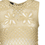 Top senza maniche crochet traforato 104733 A2FFC43 PINKO 