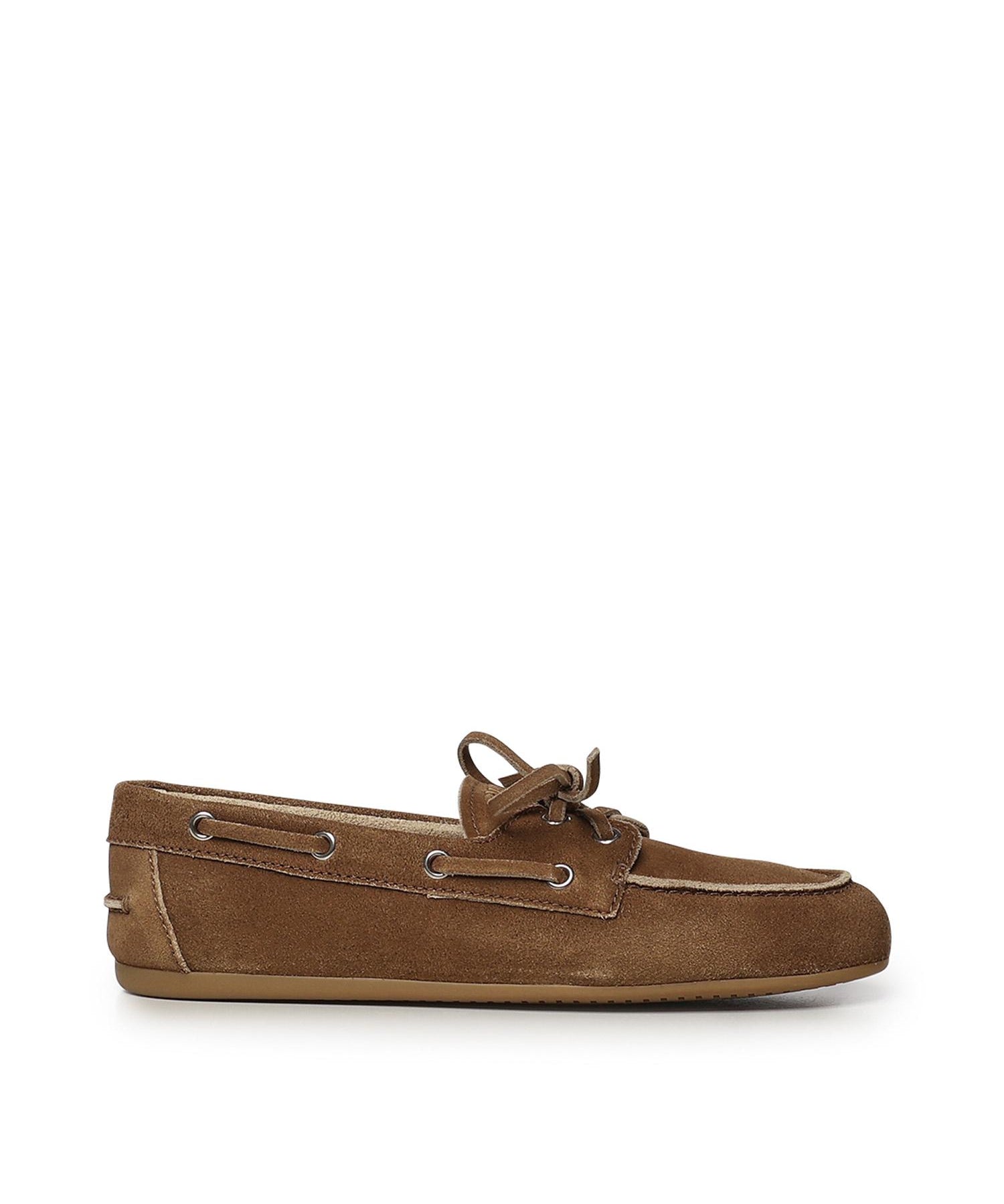Scarpe Deck in pelle scamosciata delavé 5D123E Z5OF0401 MIU MIU 