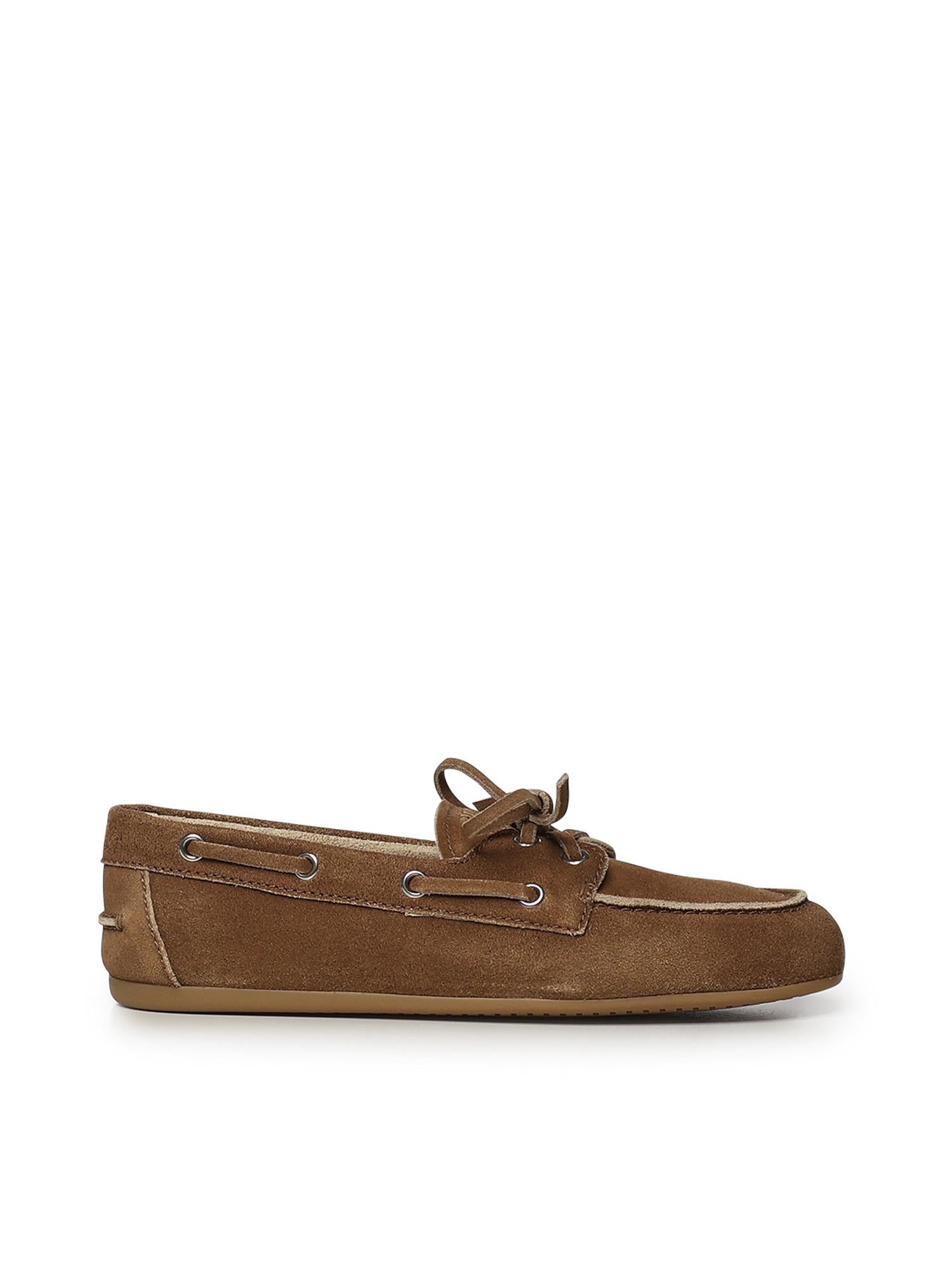 Scarpe Deck in pelle scamosciata delavé 5D123E Z5OF0401 MIU MIU 