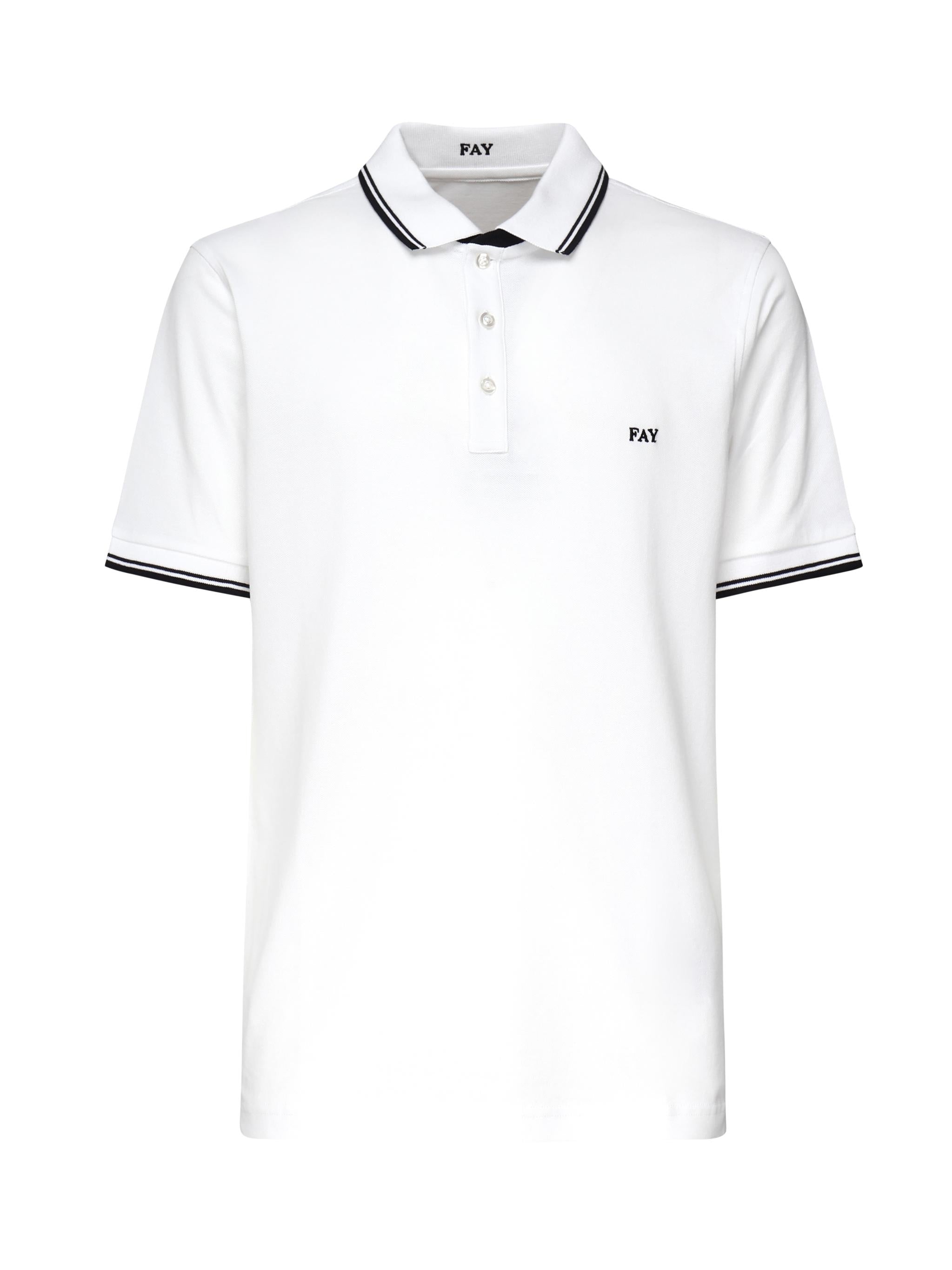 Polo in piqué con righe NPMB250140STDW B001 FAY 