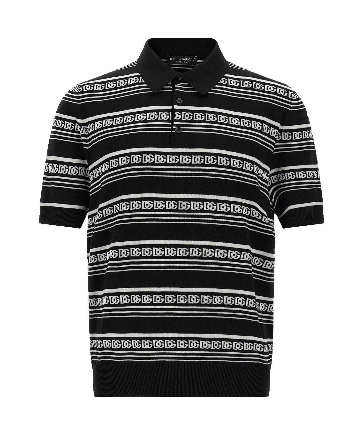 Polo in seta logata GXZ02T JBSN4N0004 DOLCE & GABBANA 