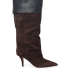 Stivali in pelle scamosciata PX1685XV0SN CIOCCOLATO BLACK PARIS TEXAS 