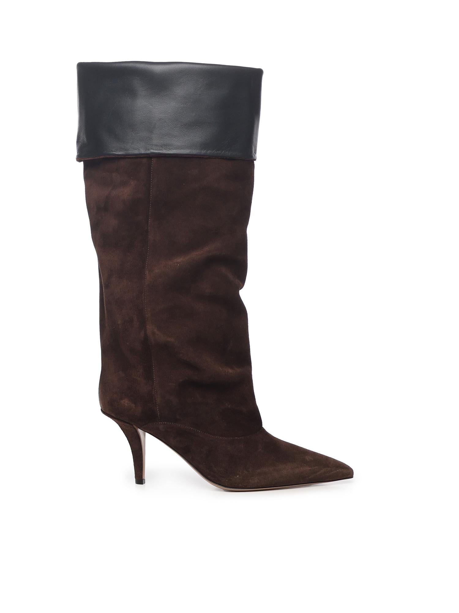 Stivali in pelle scamosciata PX1685XV0SN CIOCCOLATO BLACK PARIS TEXAS 