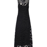 Abito midi senza maniche in crochet geometrico 106361 A354Z99 PINKO 