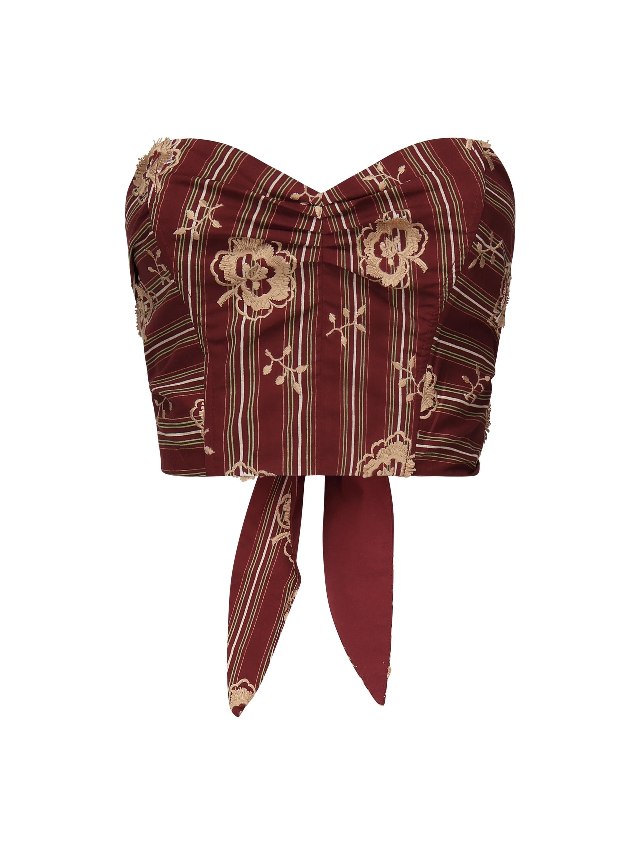 Top a corsetto in mussola di cotone DT9196 VAR. UNICA OTTOD'AME 