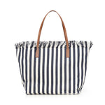 Borsa City in canvas a righe CBF0001 01768L MC2 SAINT BARTH 
