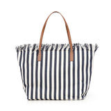 Borsa City in canvas a righe CBF0001 01768L MC2 SAINT BARTH 