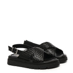 Sandalo flat Thea Tress A55379 NERO CARMENS 