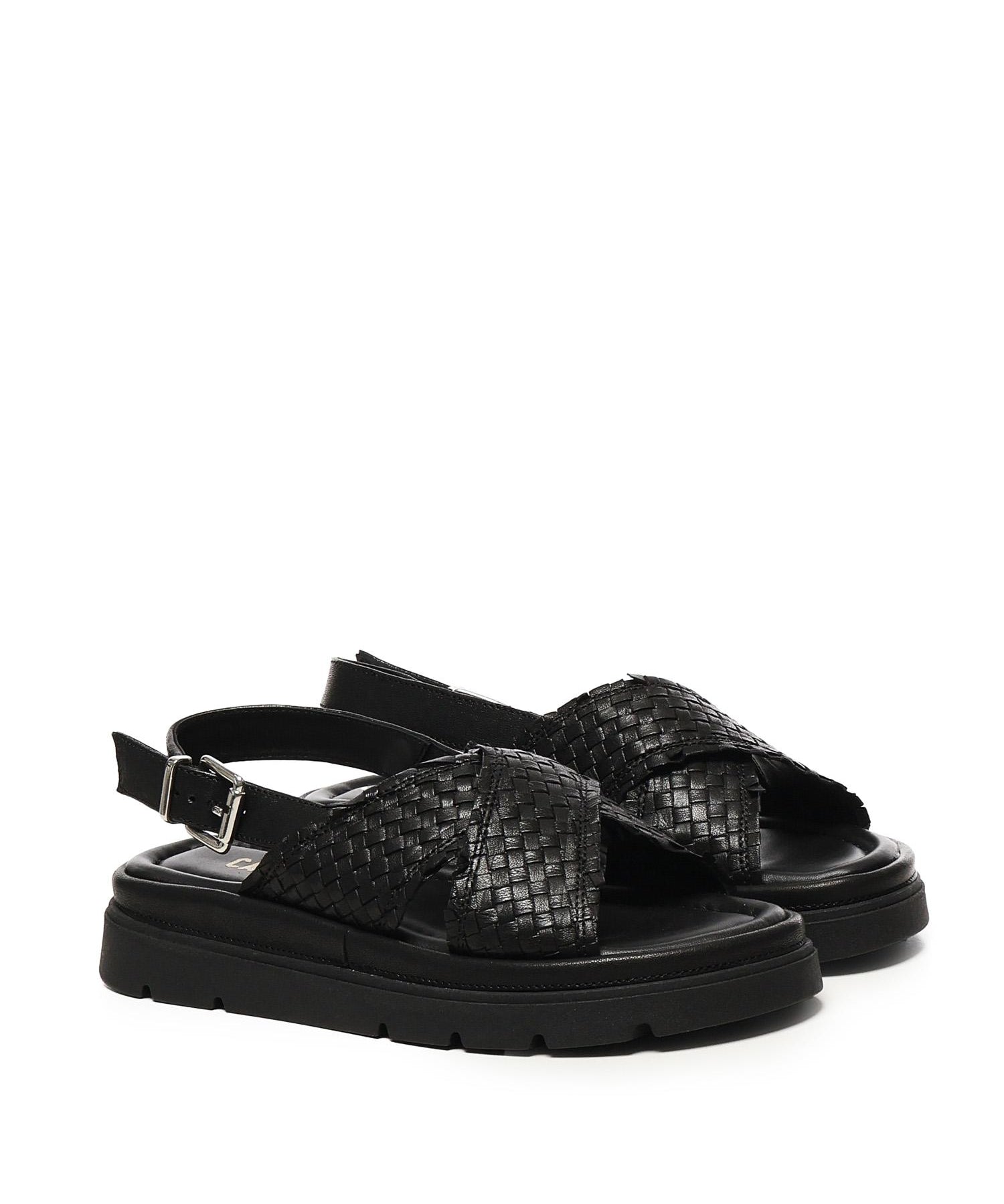 Sandalo flat Thea Tress A55379 NERO CARMENS 