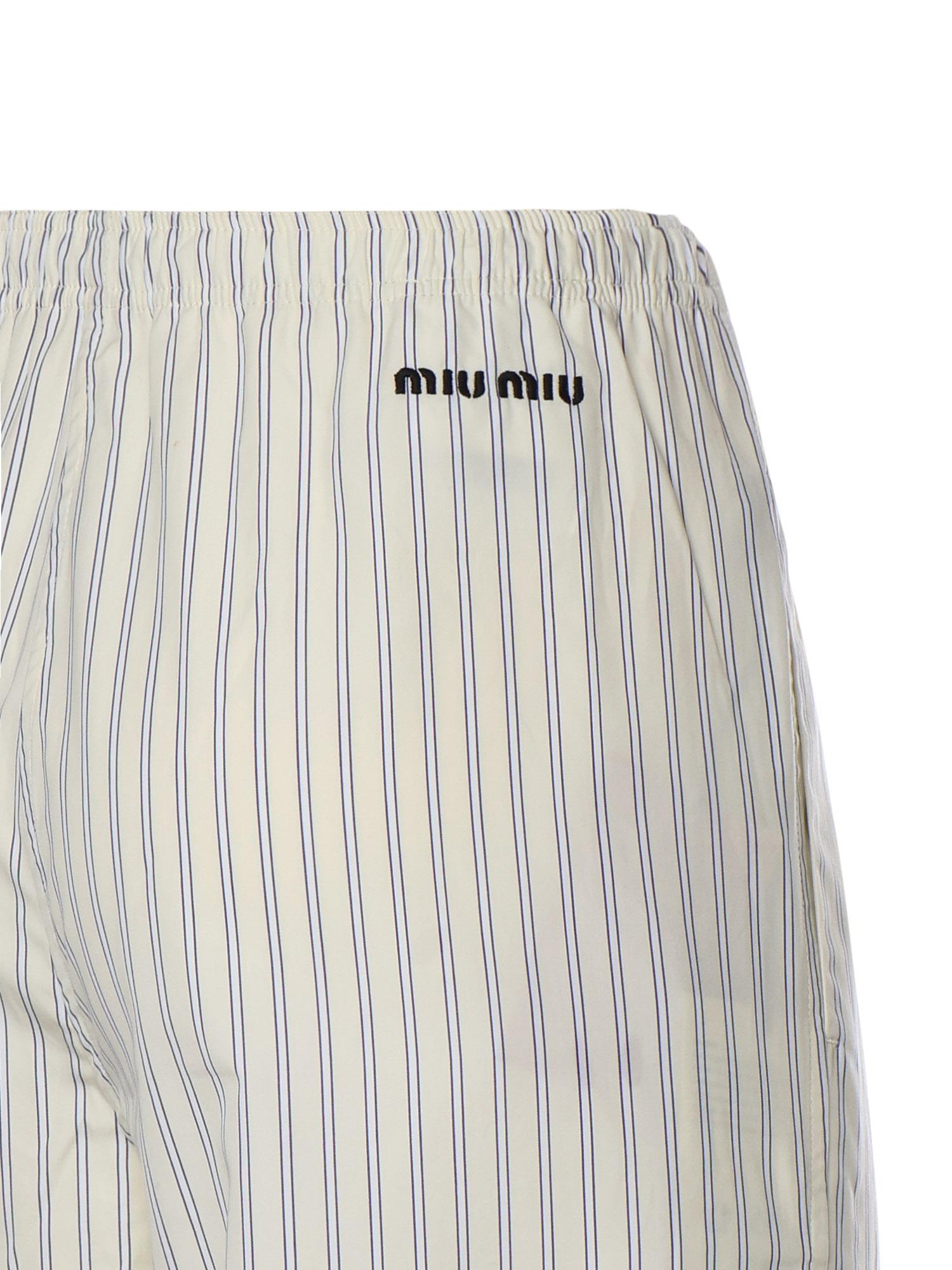 Pantaloni pigiama in popeline riga MP1829 180UF0061 MIU MIU 