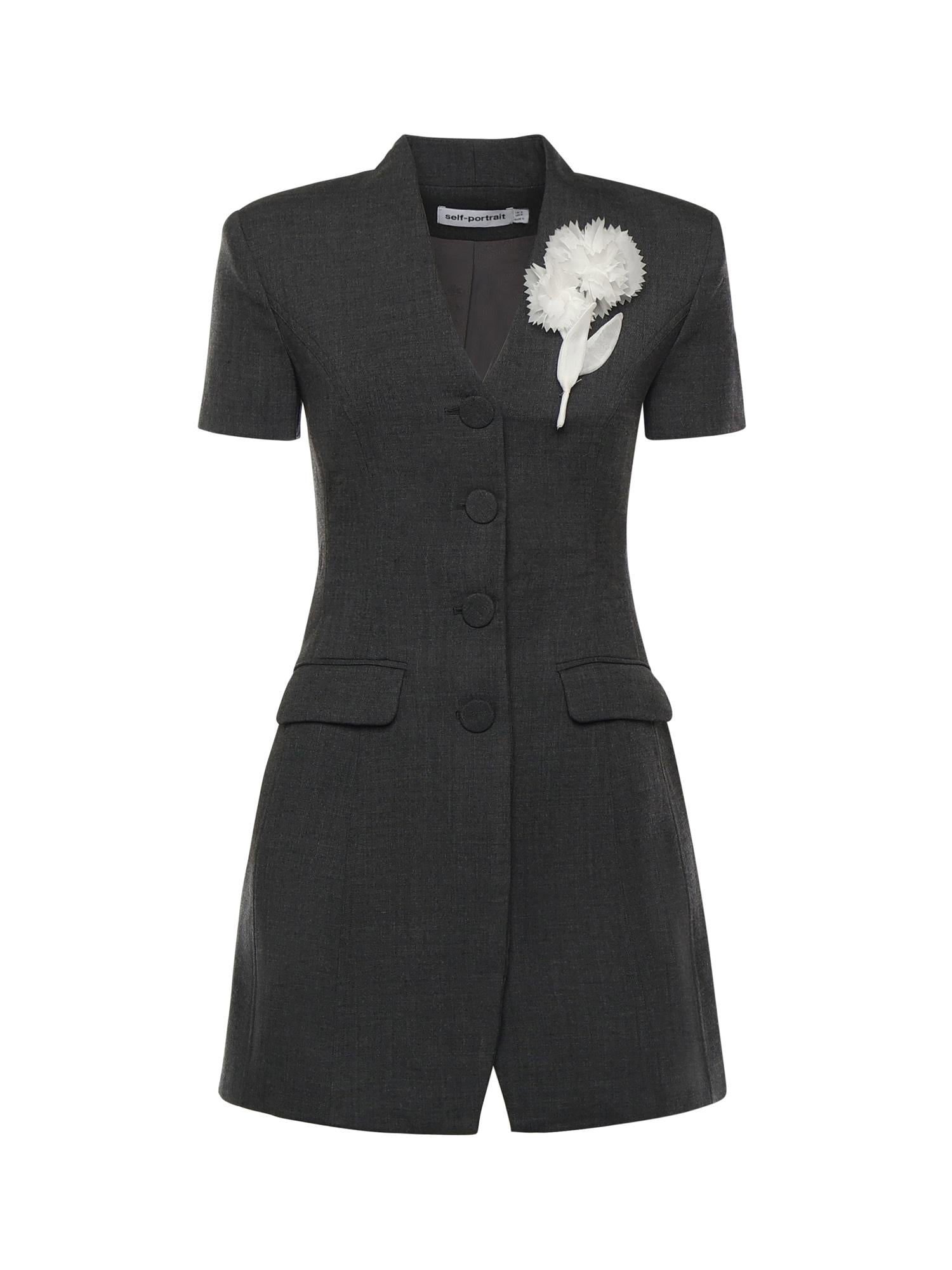 Mini abito con dettaglio floreale RS26160S GR SELF-PORTRAIT 