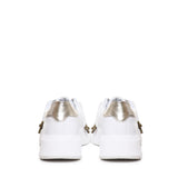 Sneakers Nemesis in nappa con riporto in pelle color oro pe 2021 NEMESIS 2 NAPPAWHITE/GOLD GIULIANO GALIANO 
