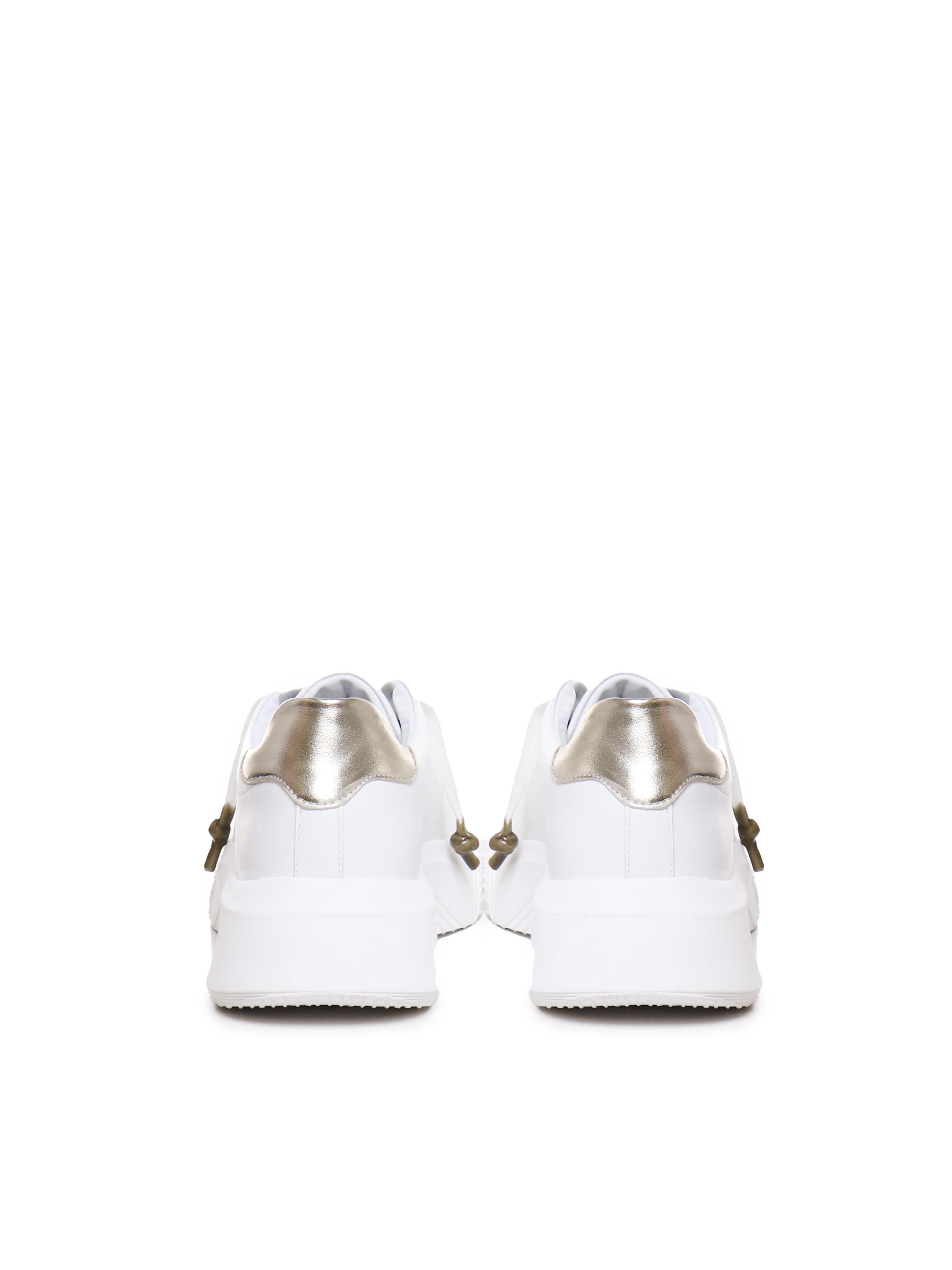 Sneakers Nemesis in nappa con riporto in pelle color oro pe 2021 NEMESIS 2 NAPPAWHITE/GOLD GIULIANO GALIANO 