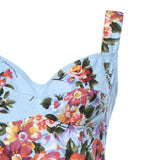 Abito bustier in cotone con stampa floreale F6TTHT HS5UUHC5ZO DOLCE & GABBANA 
