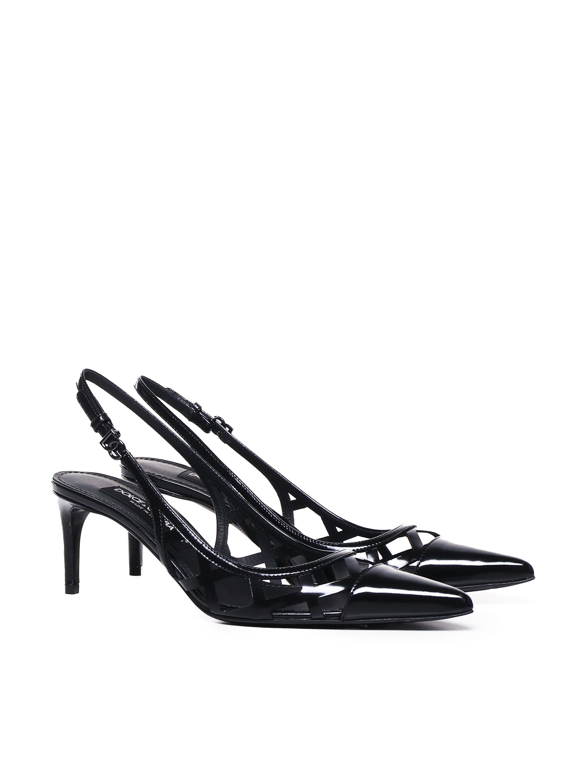 Slingback in pelle di vitello lucida CG0778 A103780999 DOLCE & GABBANA 