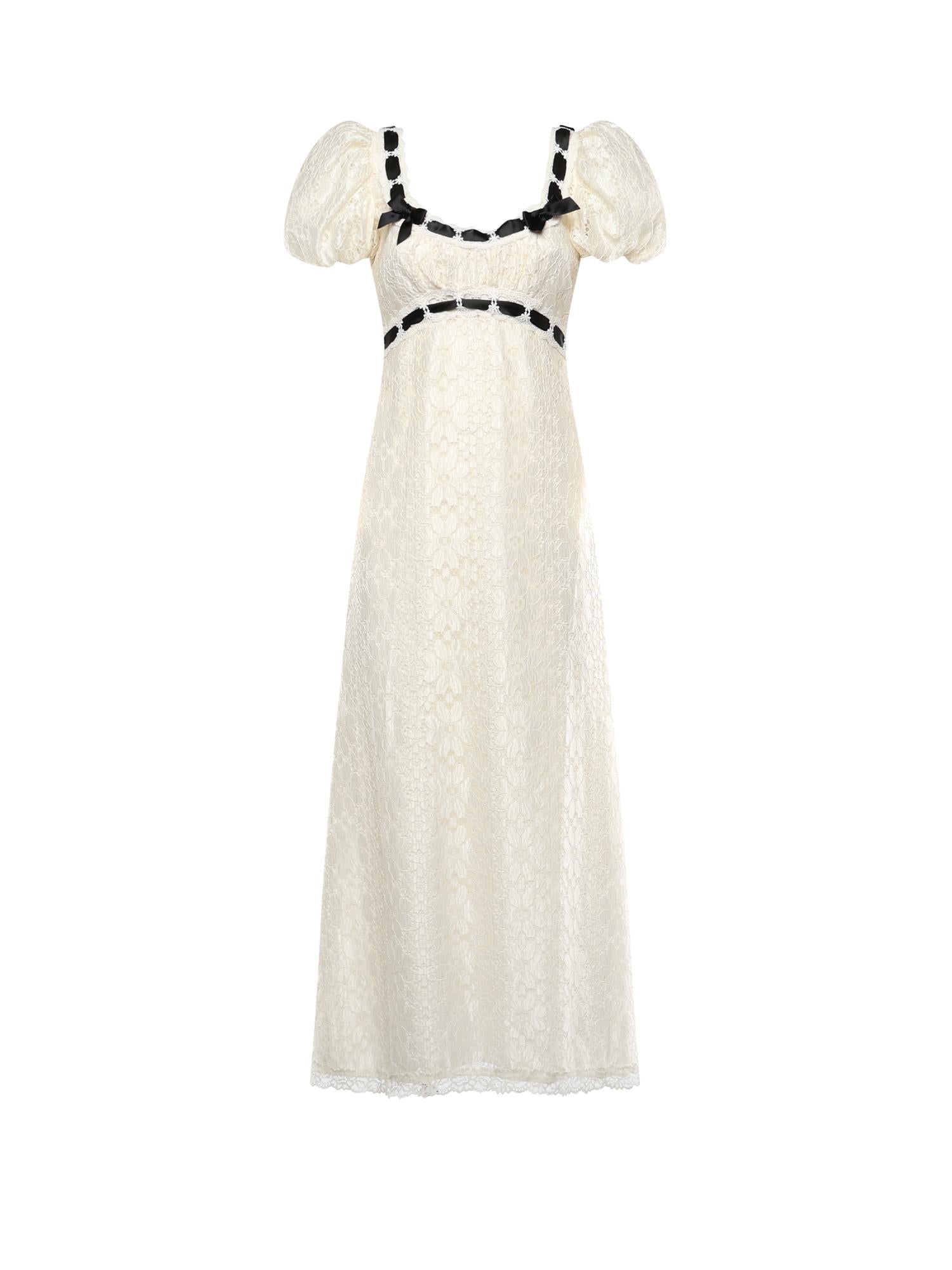 Abito lungo in pizzo CD3967 CREAM FOR LOVE & LEMONS 