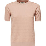 Maglia in cotone e viscosa FF jacquard FZXD57 AUZRF1SAU FENDI 
