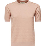 Maglia in cotone e viscosa FF jacquard FZXD57 AUZRF1SAU FENDI 