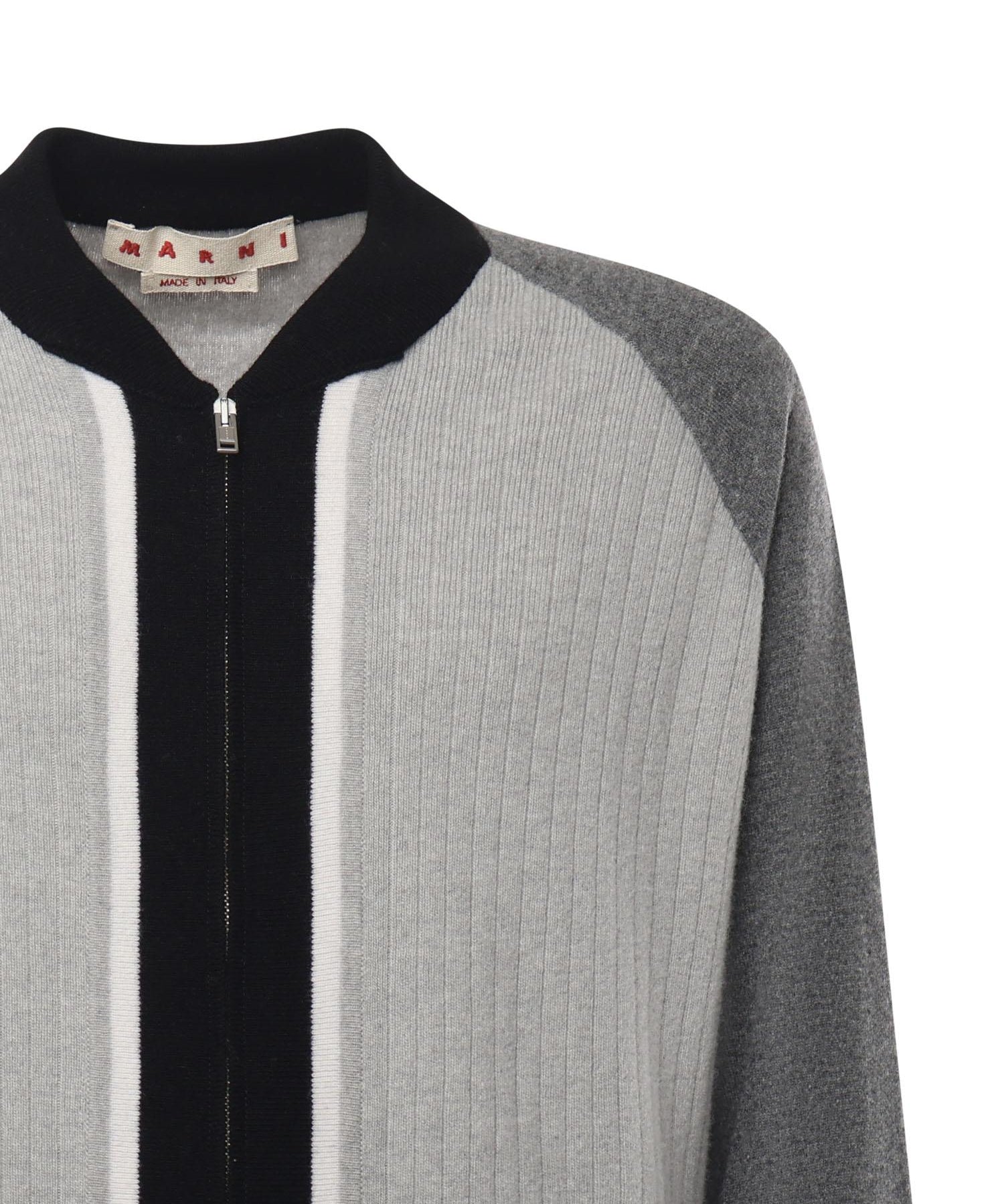 Cardigan in lana con collo bomber CDMG0165Q0 UFH55100N15 MARNI 