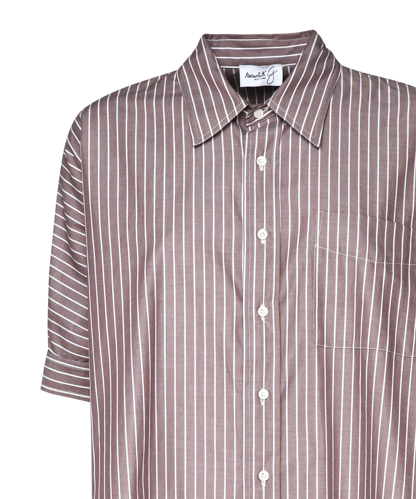 Camicia oxford a mezze maniche 01-4293 41-4088MARRONE SCARLETT G 
