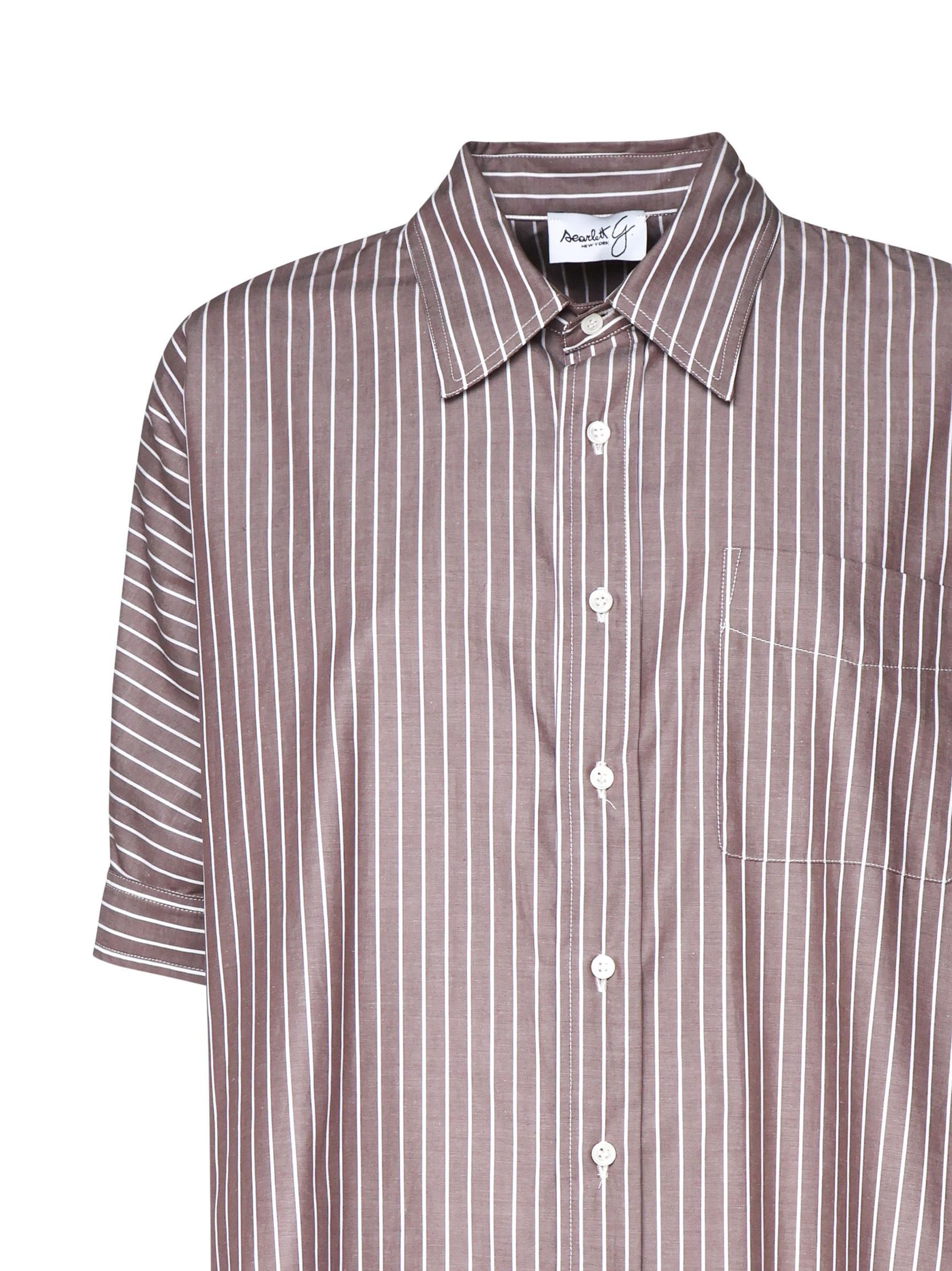 Camicia oxford a mezze maniche 01-4293 41-4088MARRONE SCARLETT G 
