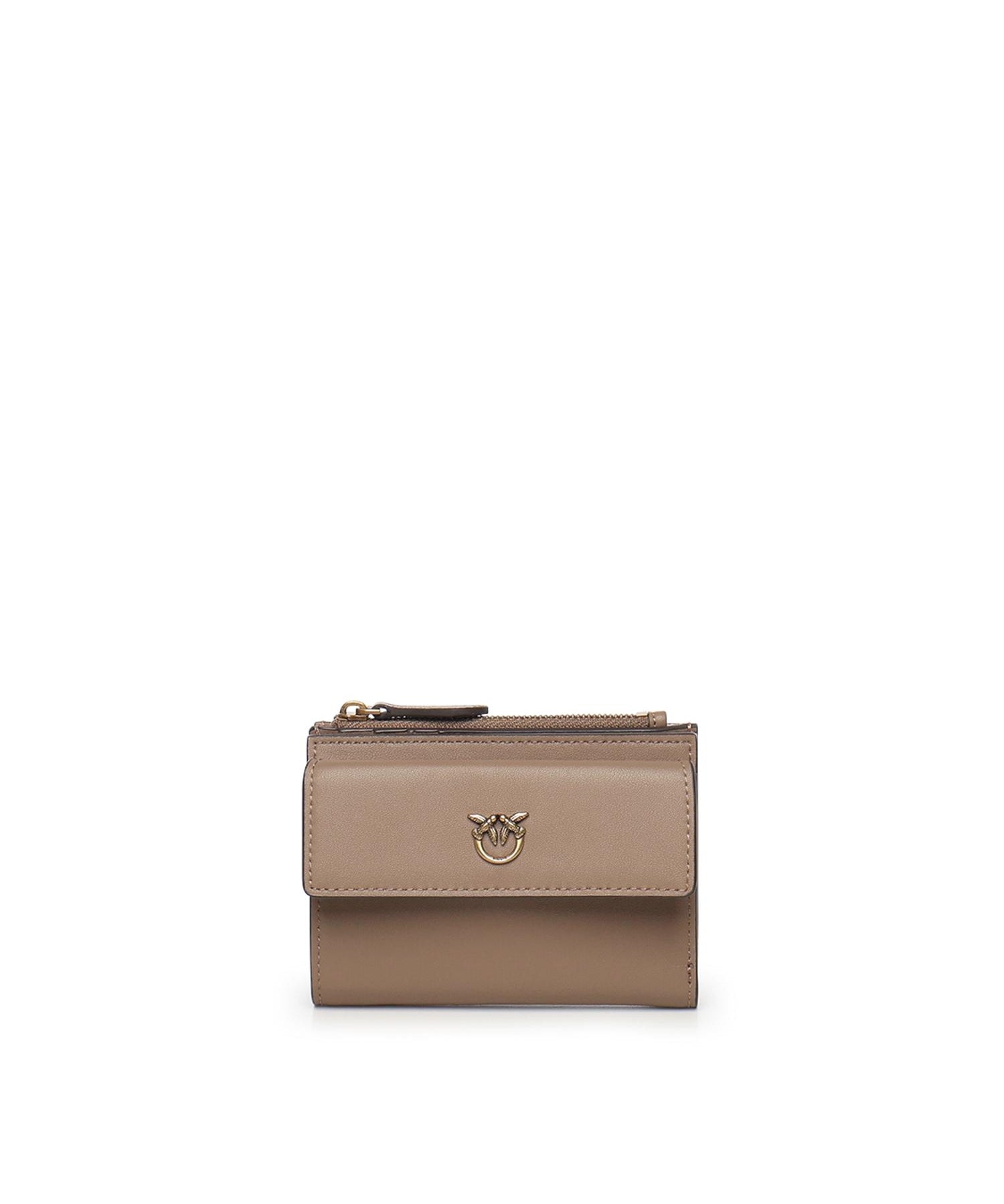Portafoglio compatto in pelle con logo 103612 A0F1D01Q PINKO 