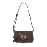 Borsa a spalla Mini Love Bag One Slouchy in suede con intarsi 106244 A0F6M11O PINKO 