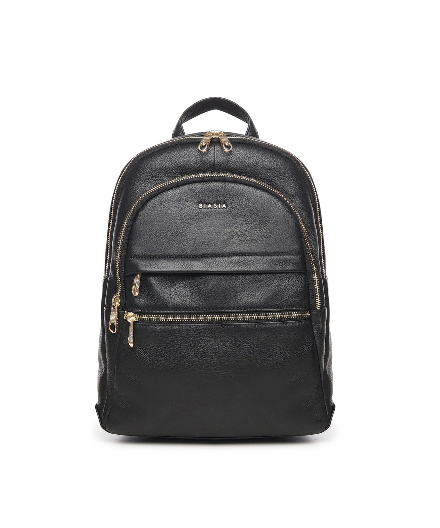 Zaino in pelle con logo BIBP9E504 NERO BIASIA 
