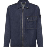 Overshirt in denim con logo L1S141200002 S00J7VJ201 STONE ISLAND 