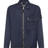 Overshirt in denim con logo L1S141200002 S00J7VJ201 STONE ISLAND 