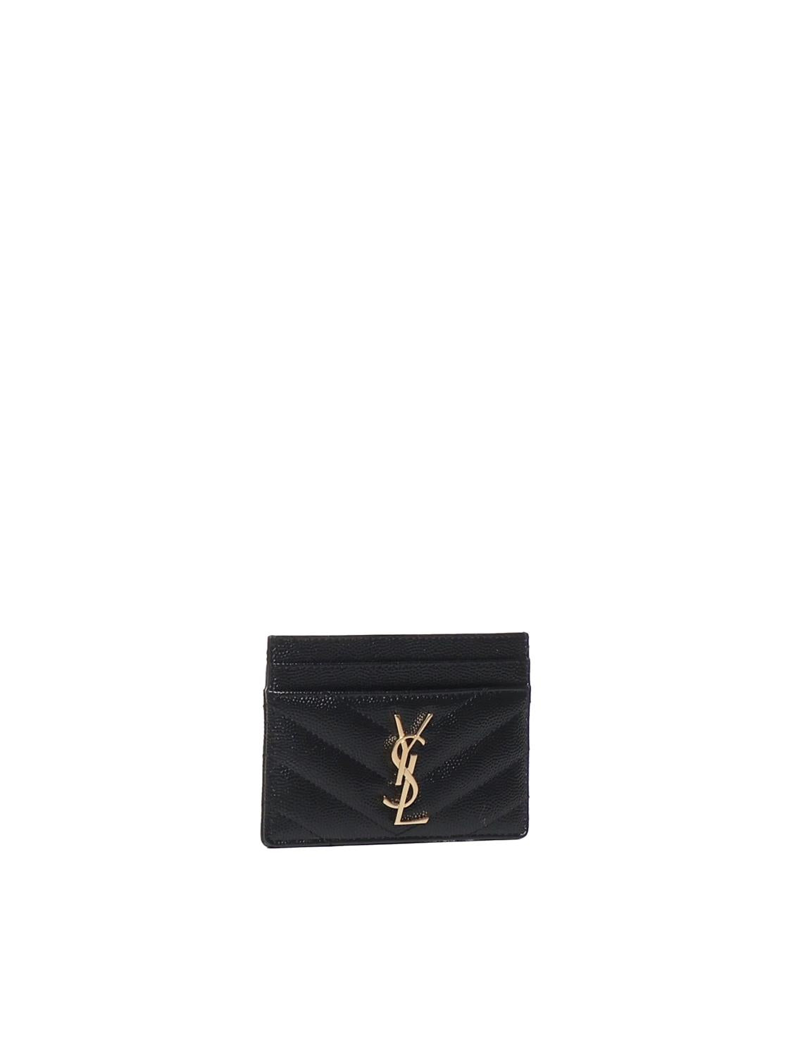 Portacarte Cassandre matelassé 423291 BOW011000 SAINT LAURENT 