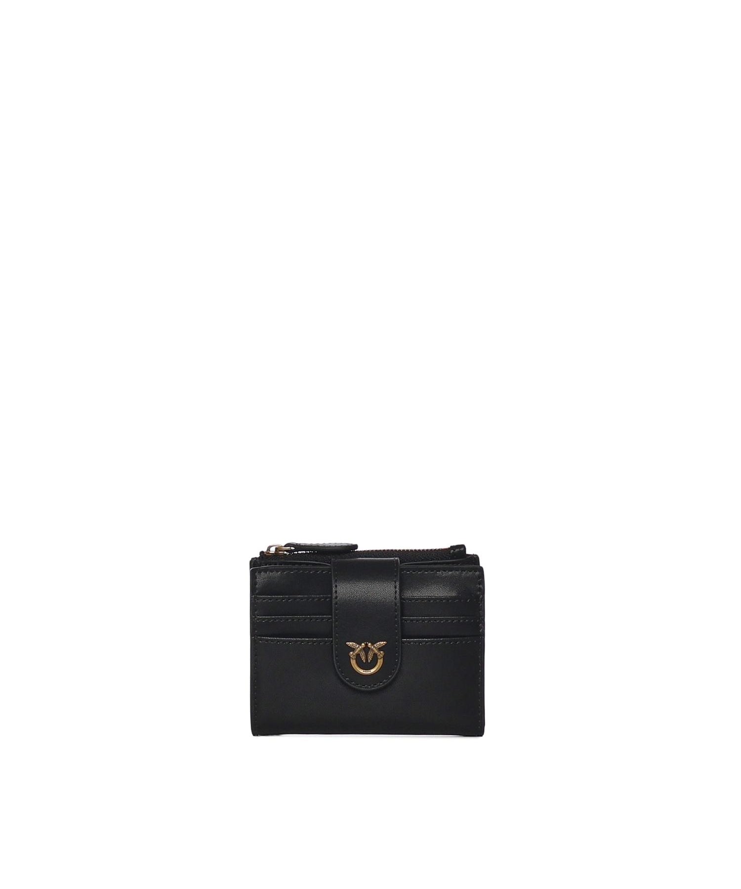 Portafoglio in pelle con logo<BR/> 103610 A0F1Z99Q PINKO 