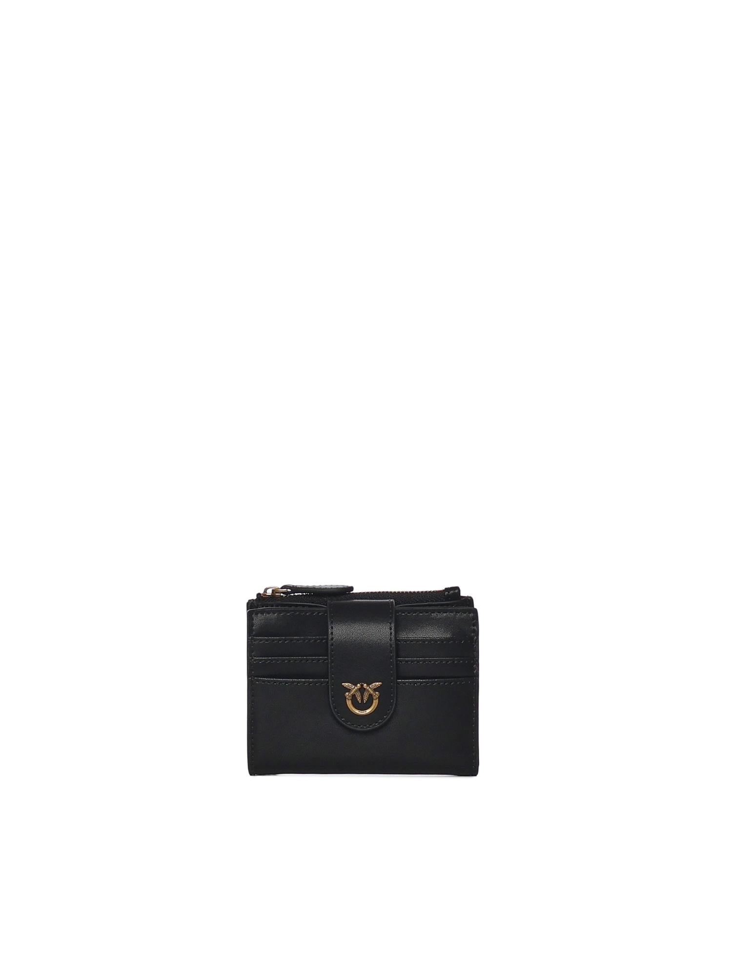 Portafoglio in pelle con logo<BR/> 103610 A0F1Z99Q PINKO 
