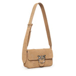 Borsa a spalla Mini Love Bag One Slouchy in suede con intarsi 106244 A0F6L08O PINKO 