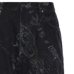 Pantaloni Baggy Minimal in denim di cotone washed crayon allover 857216 TTWA81037 BALENCIAGA 