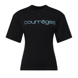 T-shirt con stampa logo in cotone 226JTS168JS0233 9999 COURREGES 