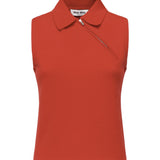 Polo smanicata in cashmere MML00D 18A9F0011 MIU MIU 