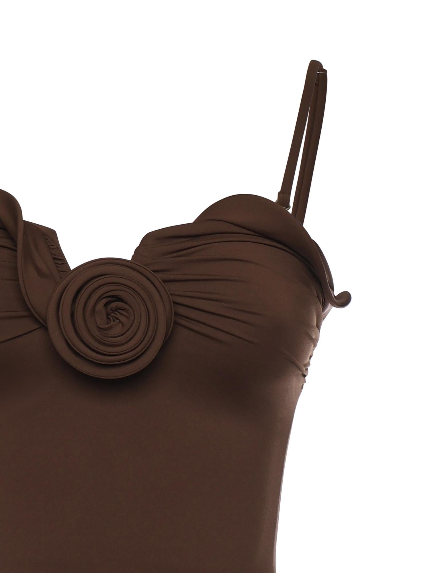 Costume da bagno bustier con rosa scultorea 608426  MAGDA BUTRYM 