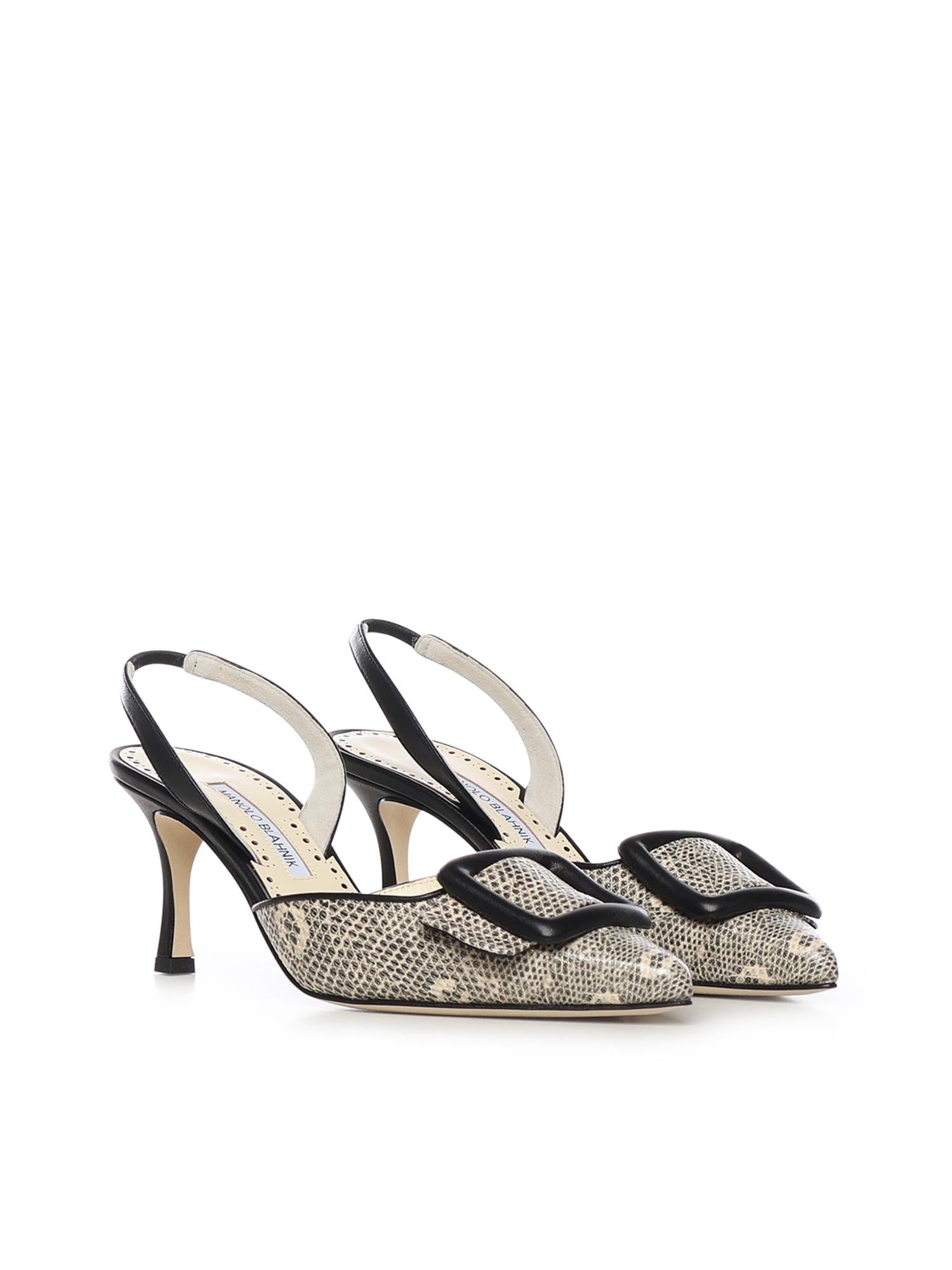 Décolleté Maisalebi con stampa lucertola 4252139 9076 MANOLO BLAHNIK 