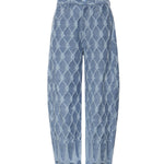 Jeans balloon in jacquard nappine<BR/> 80AAB108 DT091904 GENNY 