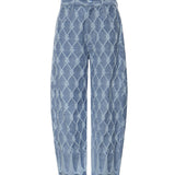 Jeans balloon in jacquard nappine<BR/> 80AAB108 DT091904 GENNY 