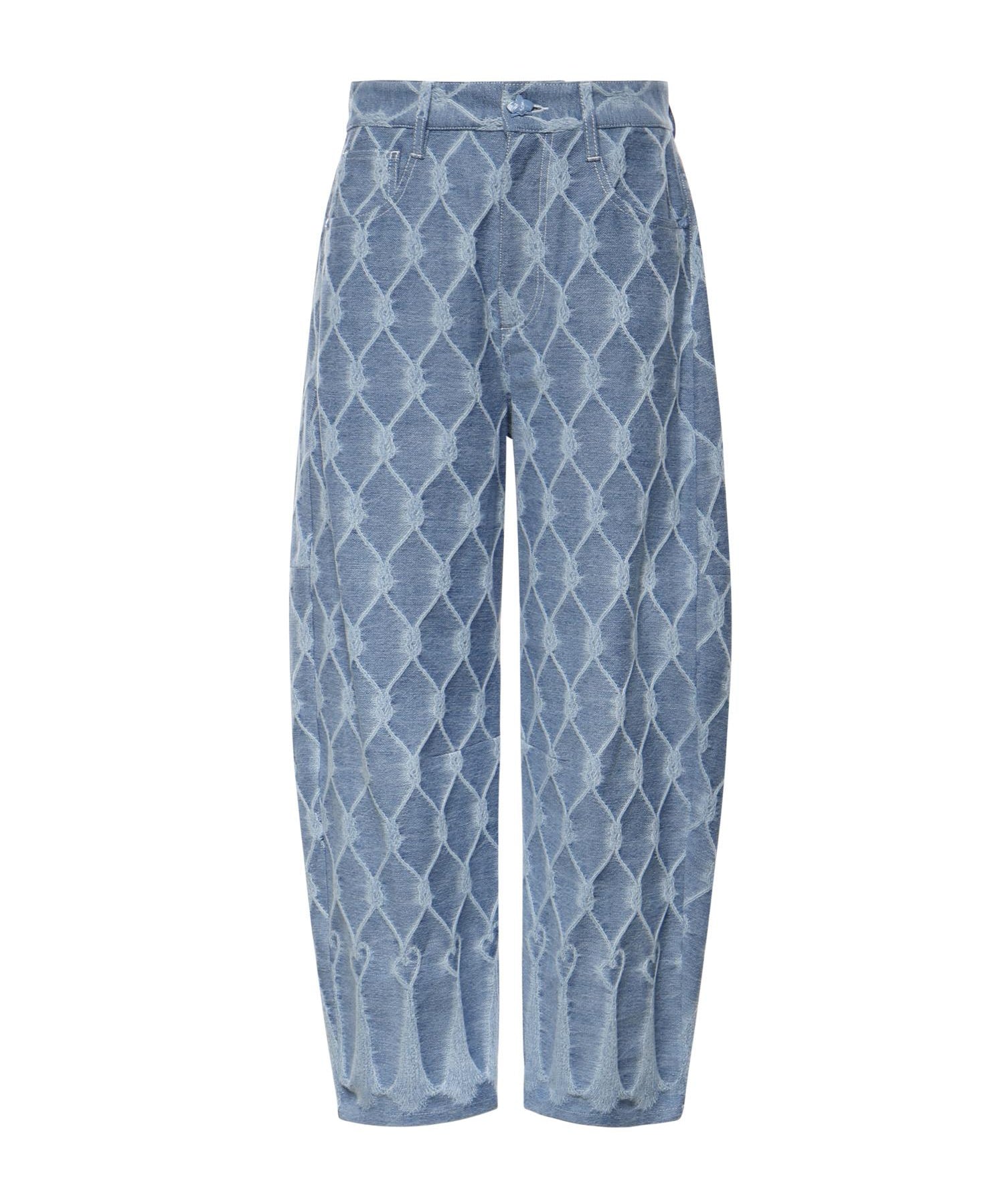 Jeans balloon in jacquard nappine<BR/> 80AAB108 DT091904 GENNY 