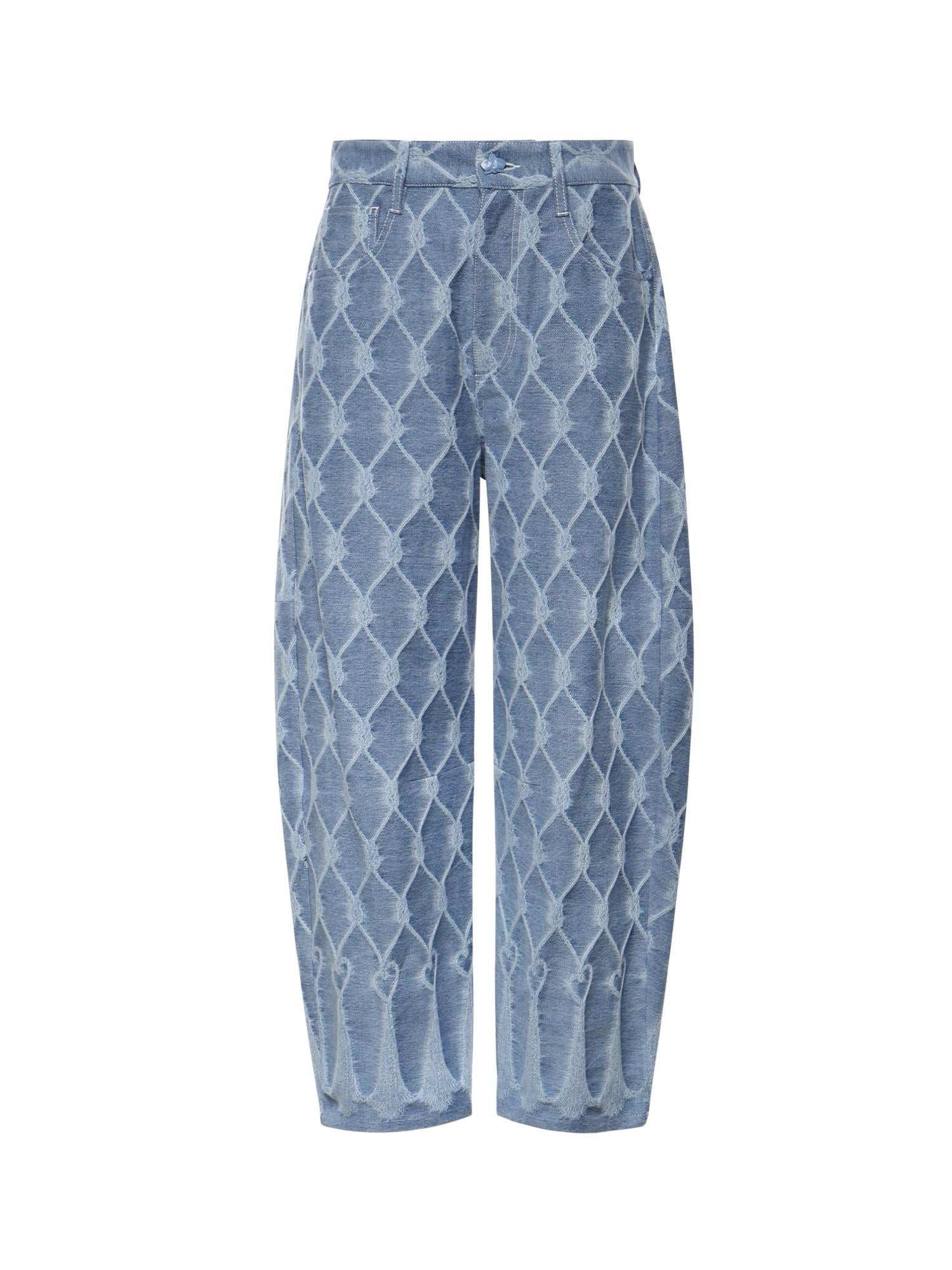 Jeans balloon in jacquard nappine<BR/> 80AAB108 DT091904 GENNY 