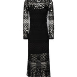 Abito lungo crochet traforato<BR/> 104731 A2FFZ99 PINKO 